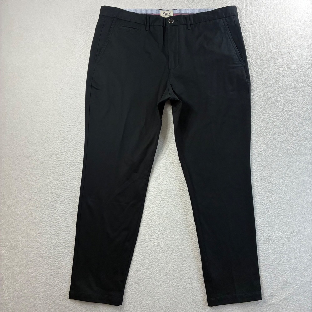 Perk Feel Good Chino Pants Mens 42x30‎ Black Stretch Preppy Golf Casual Straight